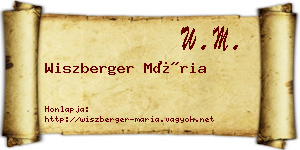 Wiszberger Mária névjegykártya